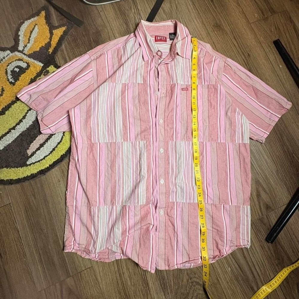 Enyce pink striped button up shirt Size XL (0143)
